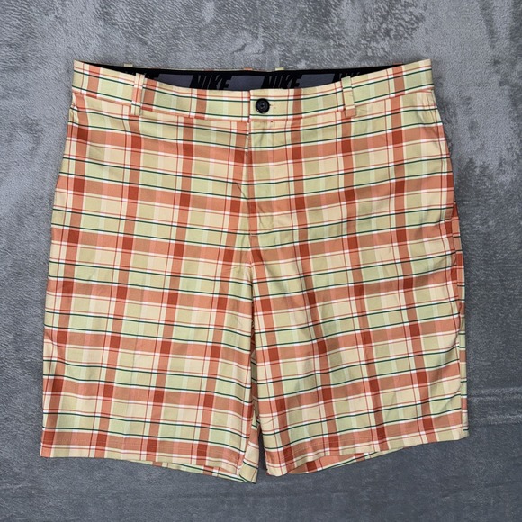 Nike Other - Nike Golf Flex Dri-Fit Shorts Men's 38 Celestial Gold Orange Plaid